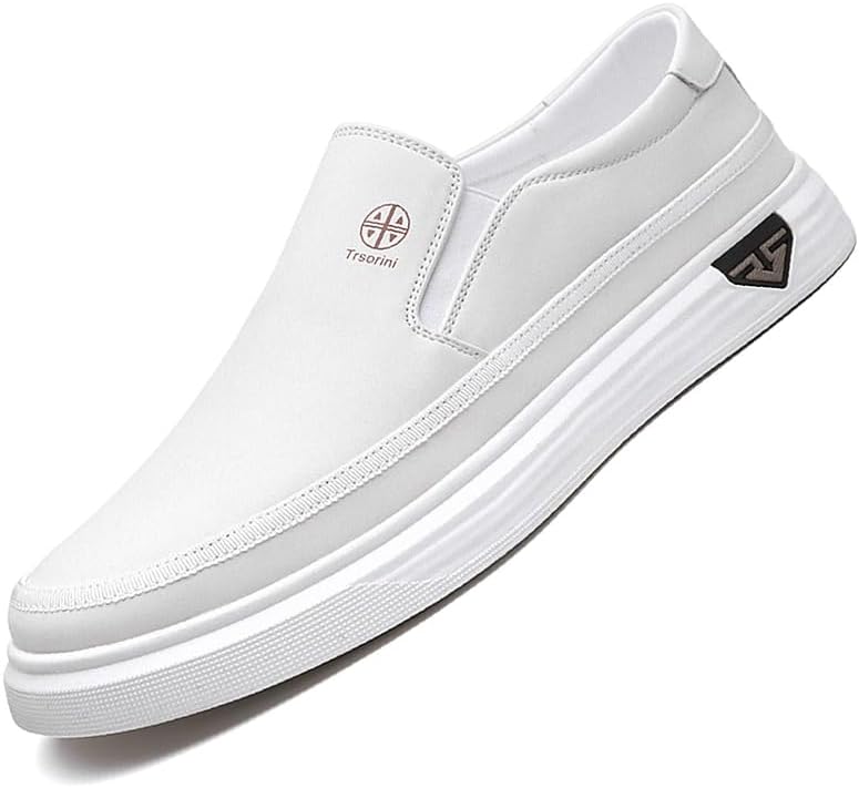 Trsorini Mens Casual Shoes Soft Comfortable Flat Lightweight Moccasin Classic Breathable Leather Men's Shoes