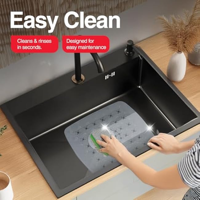 Kitchen Sink Protector Matt, (Clear), By Home Basics | Small Sink Mats For Bottom Of Kitchen Sink | PVC Runner Protector Matt | Pliable With Draining Holes