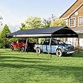 KEIKI 13 x 26.5 FT Metal Carport for 2 Cars, Heavy-Duty Steel Car Canopy with Scratch-Proof Film & Kit, Outdoor Metal Garage Shelter for Cars, Trucks, Boats, RV