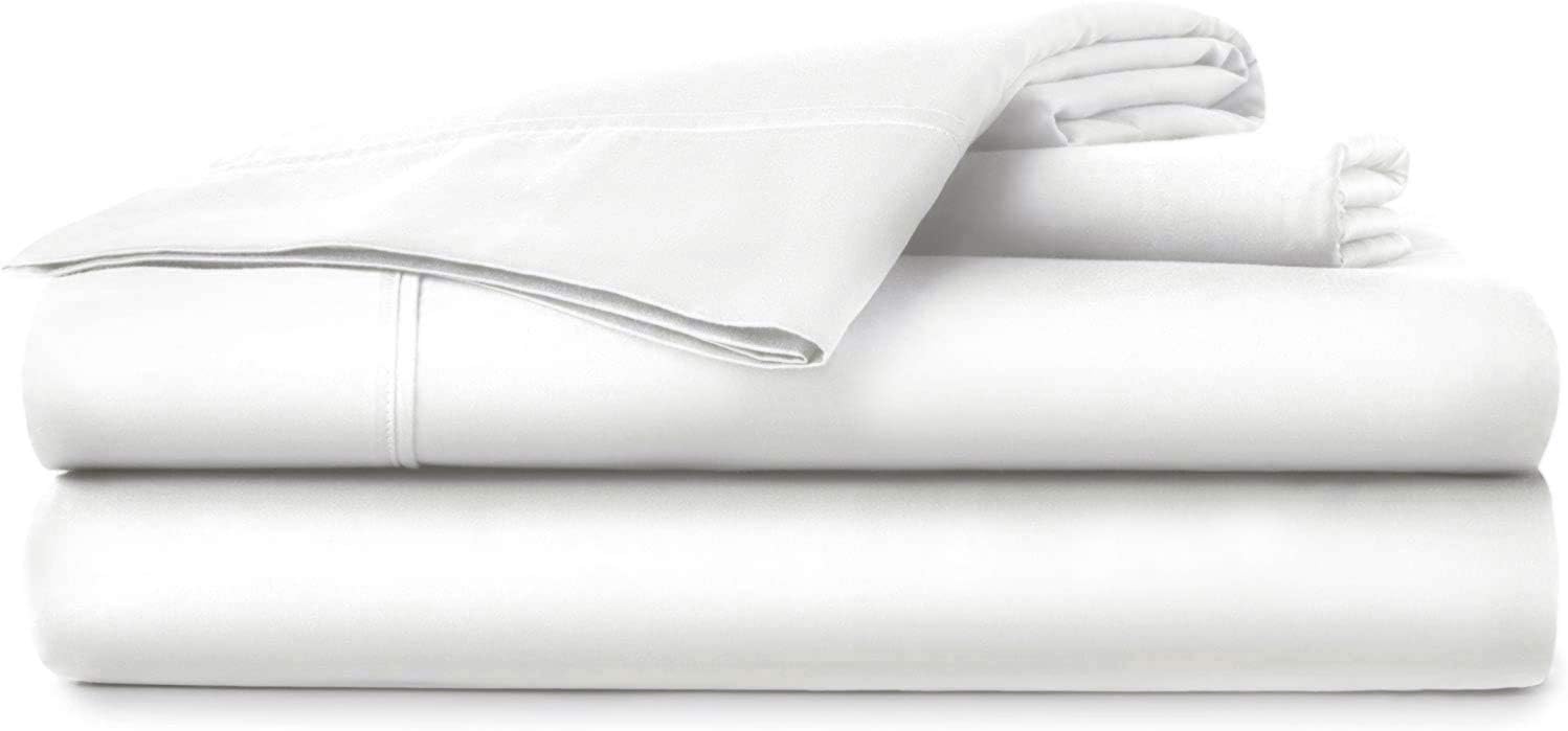 Sheet Set 600TC 4 Piece Twin Size 39x75 Deep Pocket Luxury Soft and Comfy 100% Cotton Sky Blue Solid Bed Sheets for Twin Size Mattress