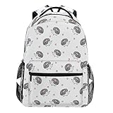 Oarencol Cute Watercolor Hedgehogs Heart Backpack Bookbag Daypack Travel School College Bag for Womens Mens Girls Boys