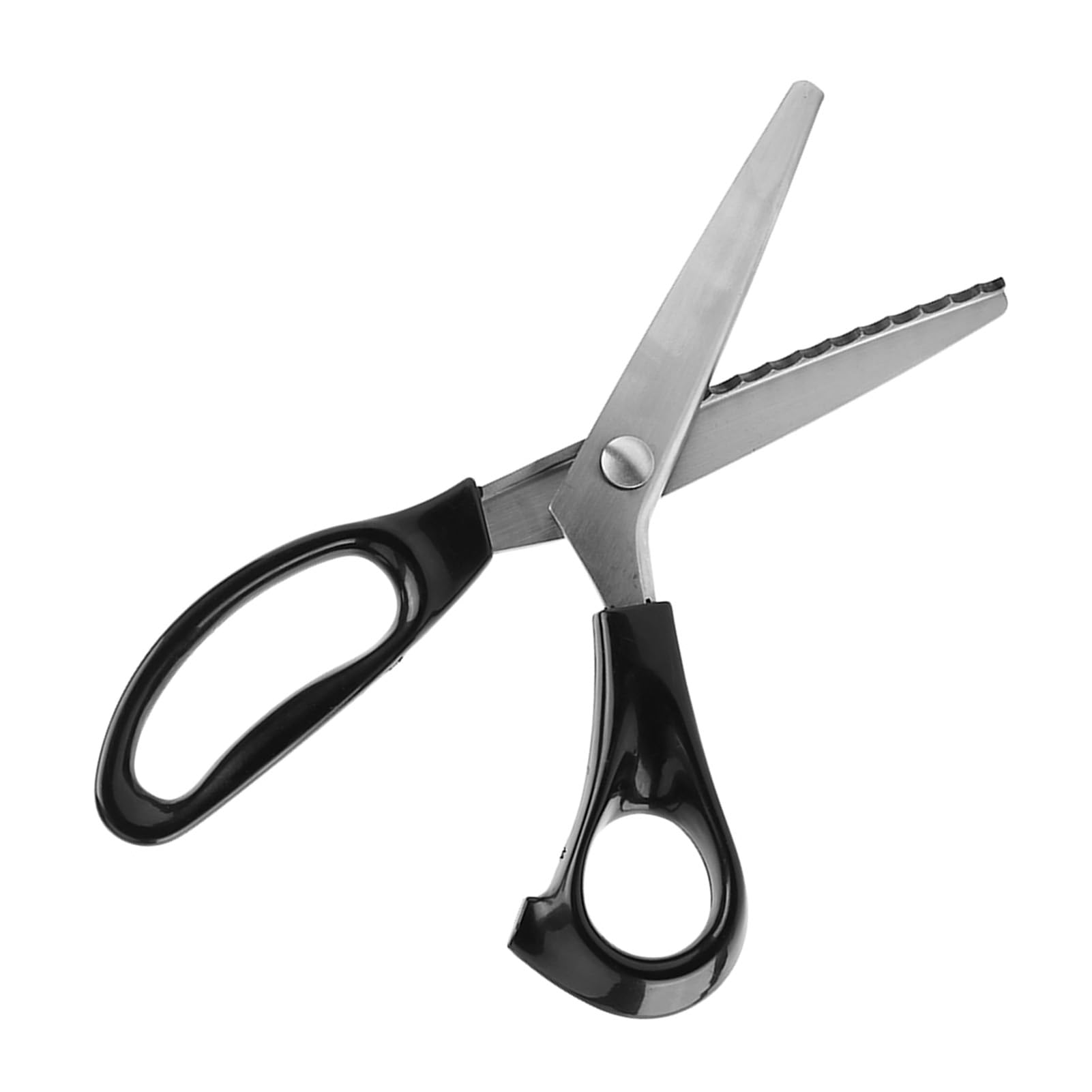 Ejoyous Tijeras de Zigzag 23 Cm Acero Inoxidable, Bordes Redondos y (7mm) | Tijeras para Corte de Tela, Costura y Cuero, con Bordes Redondos o Triangulares, Espaciado de 3, 5 y 7 Mm, Unión con