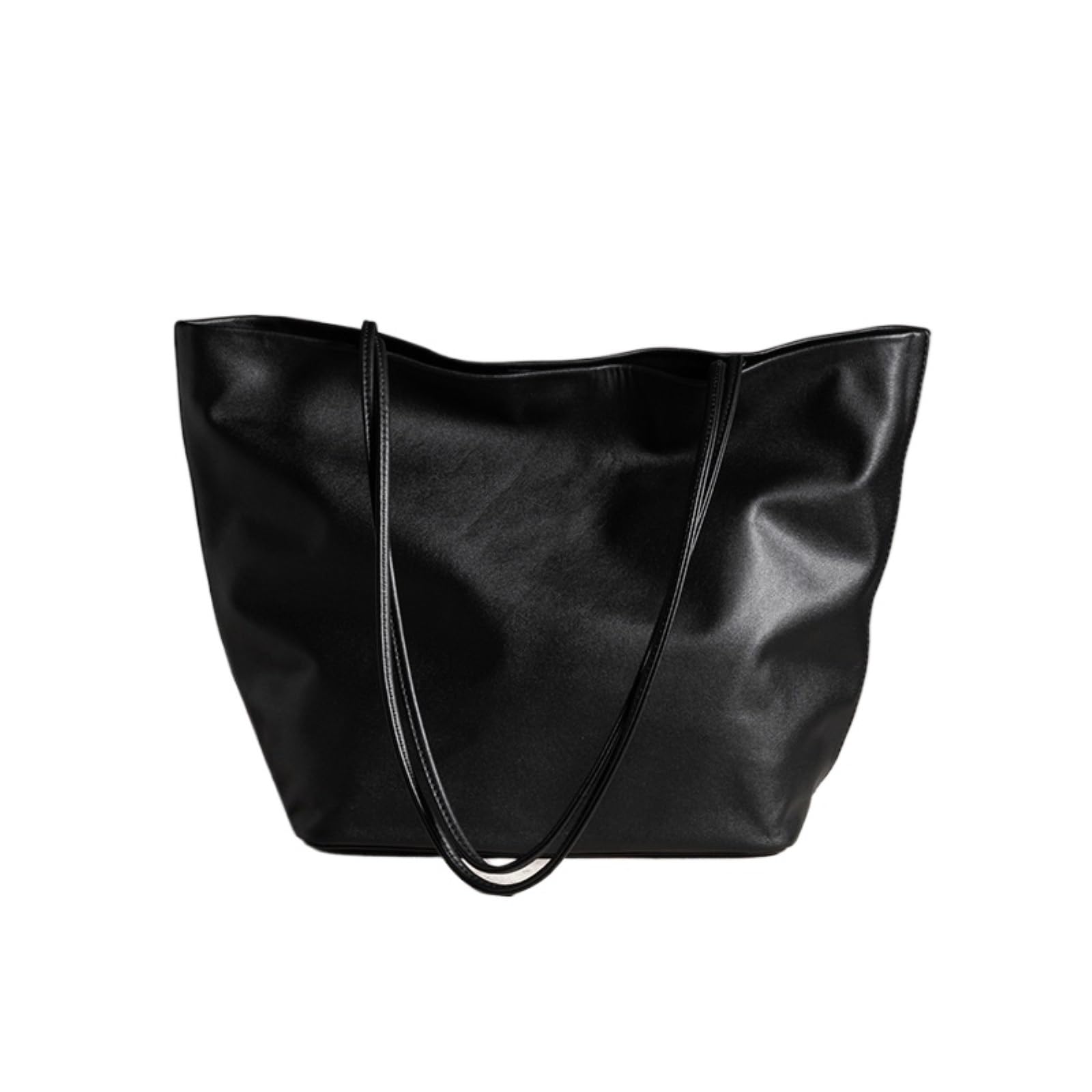 Torebka Slouchy Skórzana Torebka Z Zapięciem Magnetycznym, Uniwersalna I Pojemna Torba Podróżna(Black)