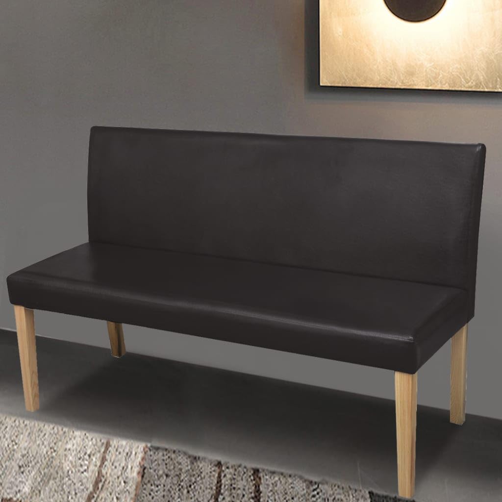 vidaXL Panca 139,5 cm Marrone Scuro in Similpelle