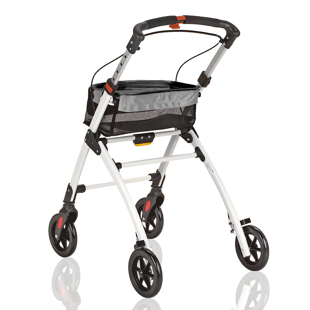 Rollator Indoor – Leichter Gehwagen für drinnen, klappbare Gehhilfe für die Wohnung, modern und robust, inkl. Tasche