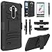 LG G Stylo Case, LG Stylus Case, LG G Stylo Combo Rugged Shell Cover Holster with Built-in Kickstand and Holster Locking Belt Clip Black + Circle(TM) Stylus Touch Screen Pen And Screen Protector