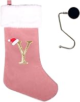 Vista 50 de Medias de Navidad de 20 pulgadas con monograma con letras, medias de Navidad súper suaves, medias grandes de monograma, medias de Navidad con letras