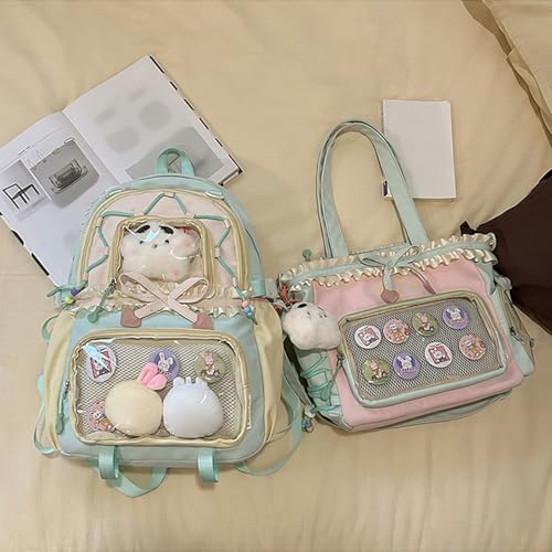 Bolsa de hombro de nailon impermeable con volantes y amplio espacio 3