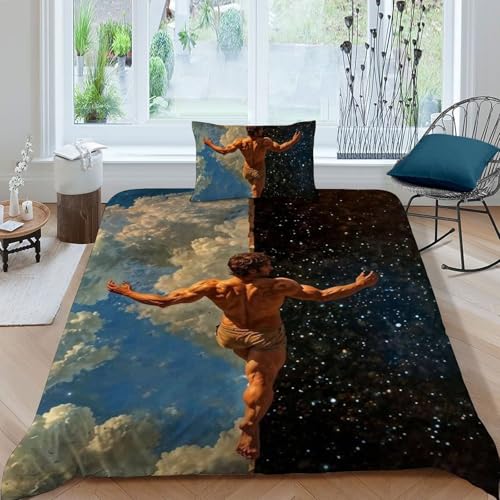 Housse de couette microfibre 135x200 lavable en machine avec taies d'oreiller - 3