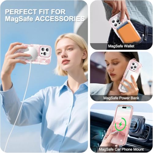 STERKER Designed for iPhone 16 Pro Max Case 6.9" [Compatible with Magnetic] [Built-in Screen Protector] Full Body Rugged Drop Proof 16 ProMax Cover - Romantic Floral Pink by STERKER - Used condition - Image 5