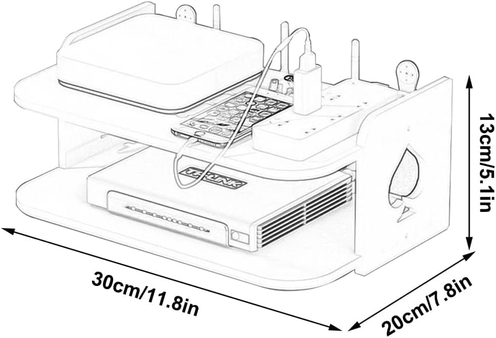 ワイヤレスルーター収納ボックス ルーターフェンス ルーター収納ボックス 壁掛けセットトップボックス WiFiルーター収納棚 電源タッ