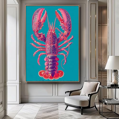 Affiches et impressions de homard rouge 60x90cm avec cadre intérieur de cuisine