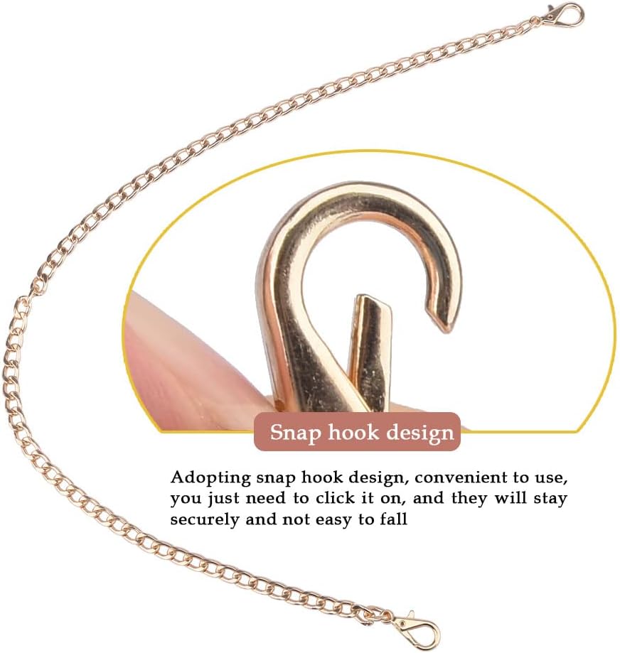 Tookie Replacement Flat Chains, 5pcs Different Sizes Iron Bag Chains, Metal Chain Strap with Buckles for DIY Purse Handbag Shoulder Crossbody Bag Clutch, 40+60+80+100+120cm(Size:5pcs)