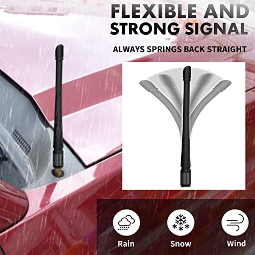 Image of Chevy Silverado & GMC Sierra /Denali 7 Inch Flexible Rubber Antenna Replacement with Optimized FM /AM Reception