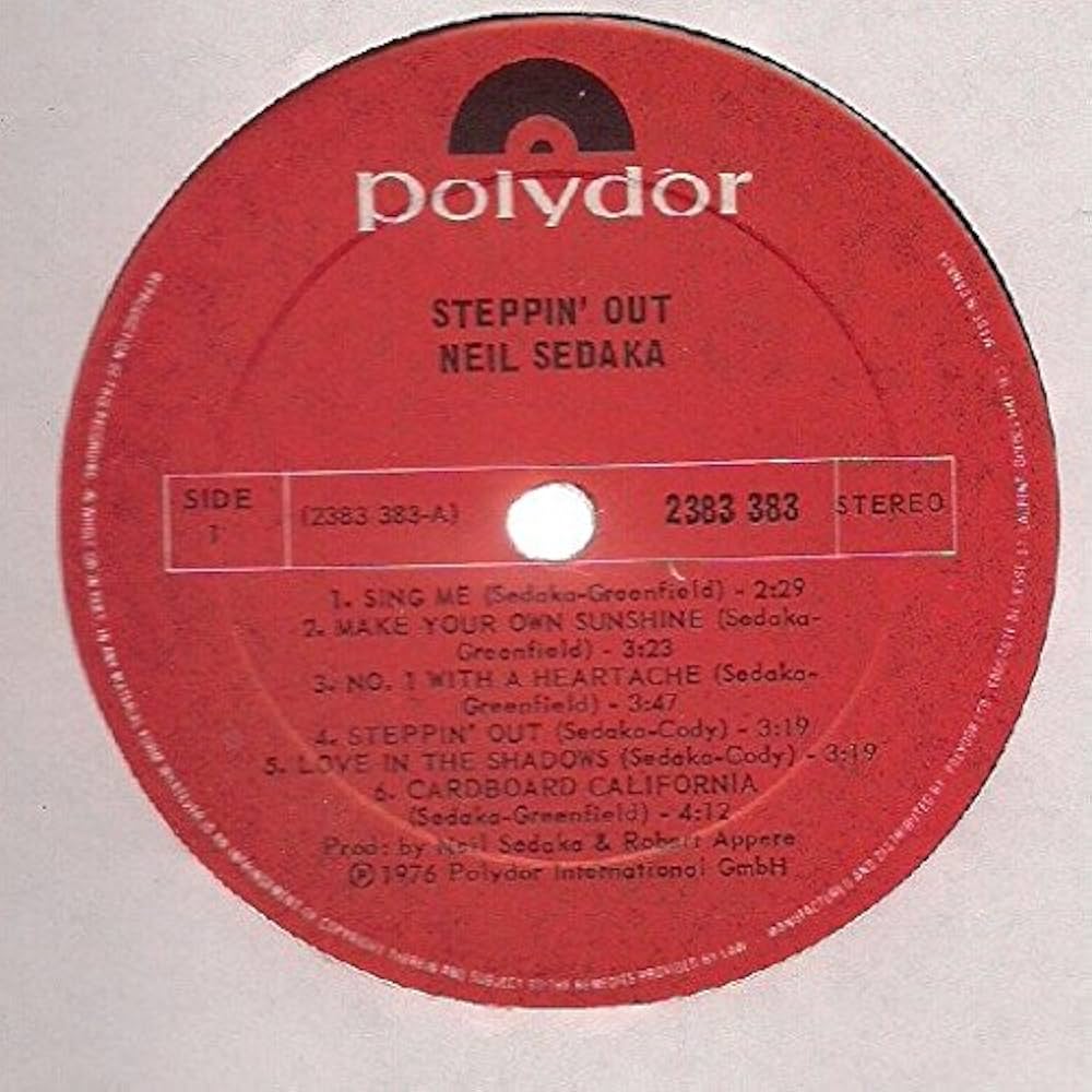 AOR CD ニール・セダカ/ステッピン・アウト Amazon.com: Neil Sedaka: Steppin' Out LP VG++ Canada Polydor