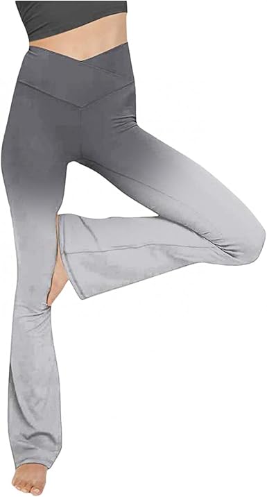 Amazon.com: Pantalones de yoga para mujer, leggings para mujer, cintura  alta, pantalones de yoga con estampado degradado, pantalones casuales  acampanados : Ropa, Zapatos y Joyería
