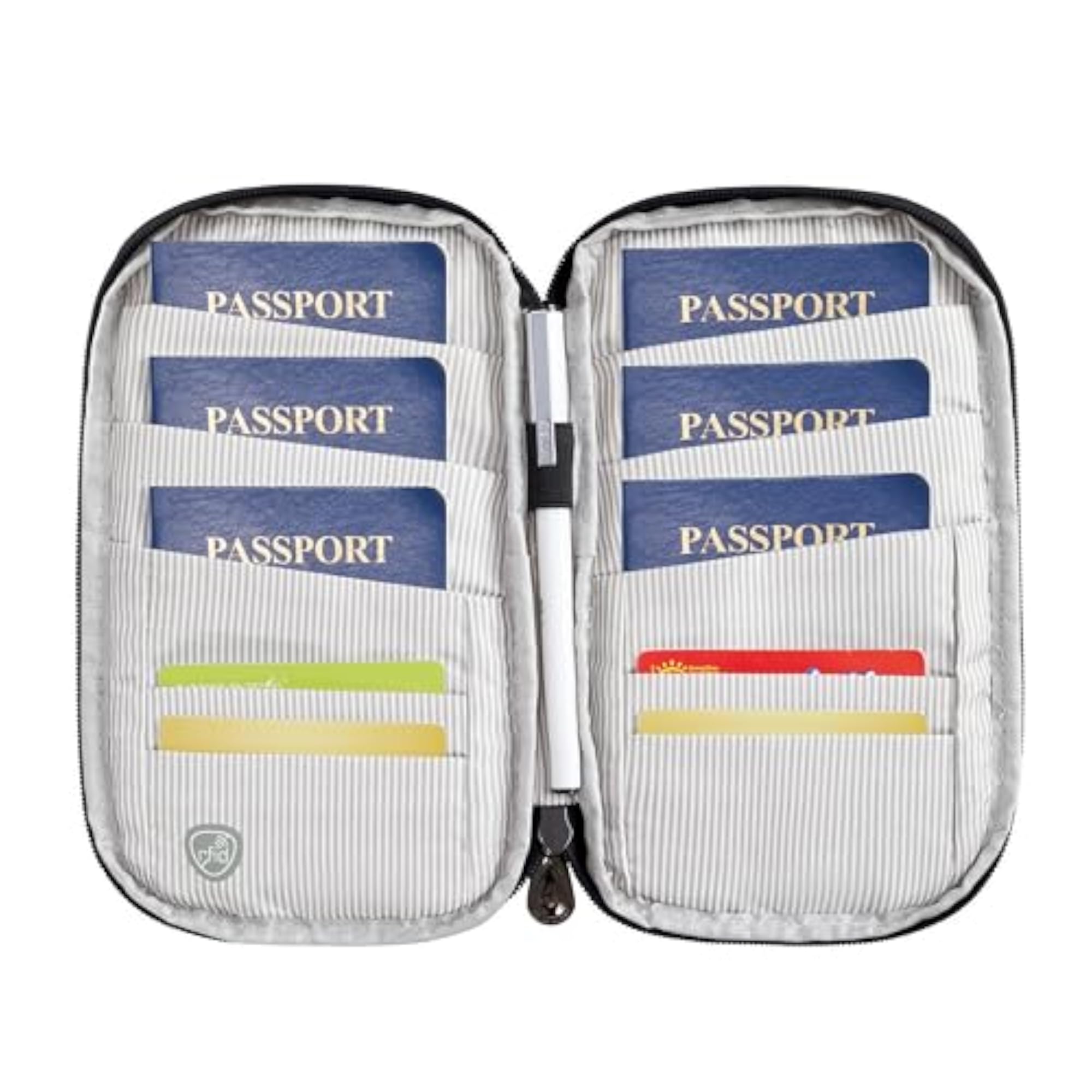 RFID Blocking Family Passport Wallet, Black