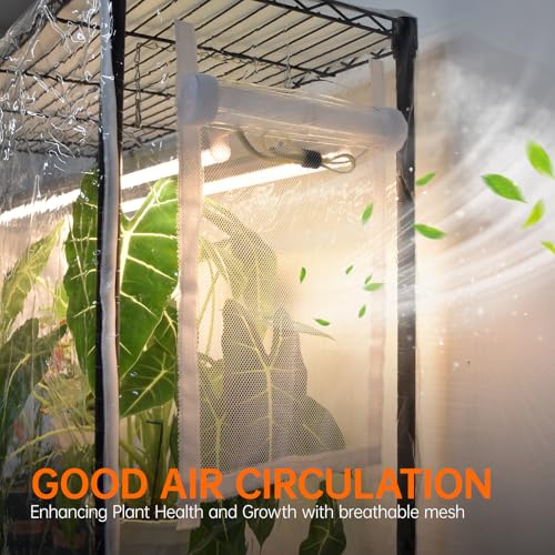 Bstrip Indoor Greenhouse with Grow Light, Tall Green House with 6 Pack T5 Full Spectrum Plant Lights with Timer, Plant Shelf with Tent for Indoor Plant, Seed Starting, Seed Tray, 35.4"x13.8"x70.8" by Bstrip - Image 3