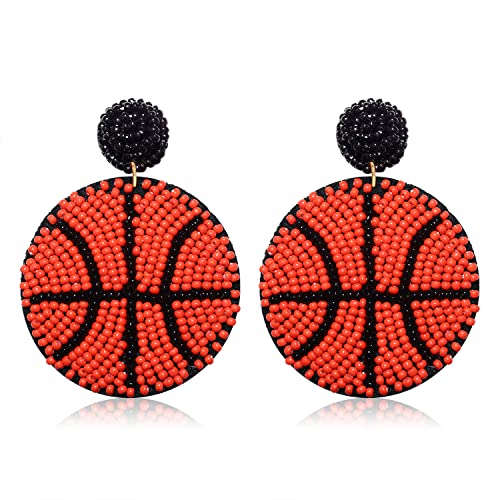 Boderier Basketball Dangle Earrings Beaded Basketball Earrings Sports Game Team Earrings Sport Jewelry Gift Idea Basket Ball cover