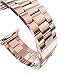 eLander 42mm Stainless Steel Metal Strap Business Replacement band for Apple Watch Series 3 Series 2 Series 1 Sport and Edition (42mm Rose Gold)