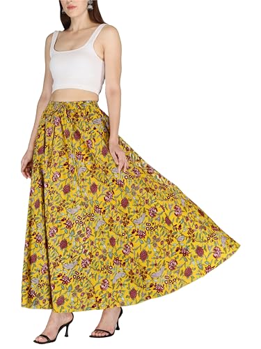 Image of Sttoffa Cotton Printed Women Wear Maxi Long Skirt 40 inch inch Full Length