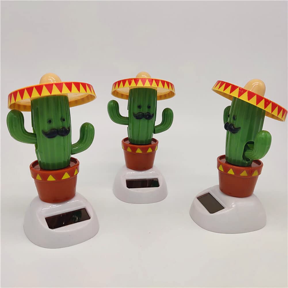 LICHENGTAI Bambola Hawaiana a Energia Solare Giocattolo, Bambola del Cruscotto della Pianta di Cactus ad Energia Solare, Carine Pianta di Cactus Bobbleheads Statuetta per Auto Decorazione