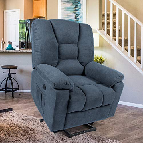 Esright Microfiber Power Lift Electric Recliner Chair with Heated Vibration Massage Sofa Fabric