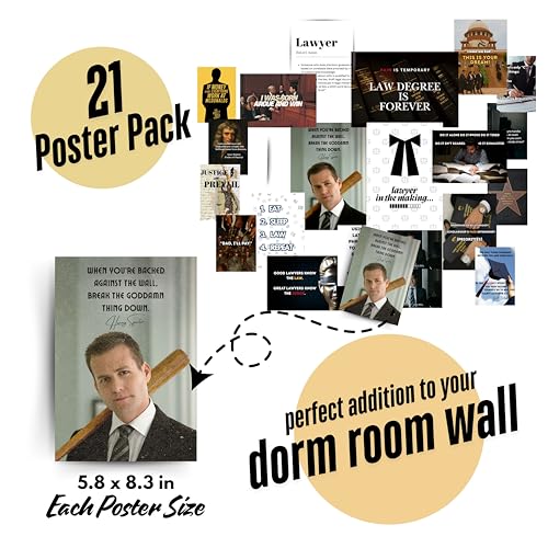 Image of Yellow Town India Law School Motivation Poster Kit | Set of A3 Posters for Law Students, Aspiring Lawyers & Advocates | Inspirational Wall Art for Study Rooms, Hostels & Offices
