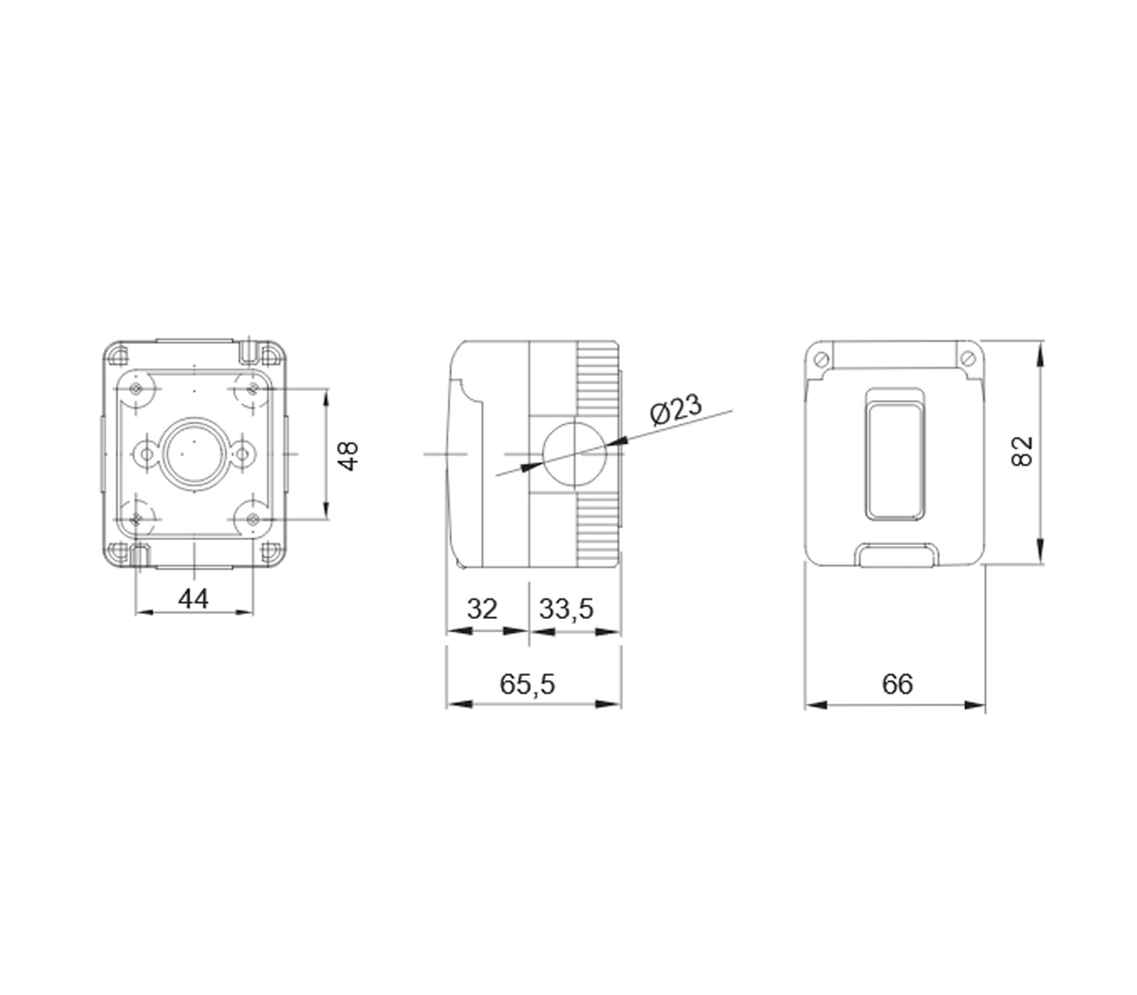Contenitore Stagno 1 Modulo da Esterno IP55 Con Sportello Presa Civile
