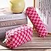 SOIDRAM Checkered Cosmetic Bag and Makeup Brush Storage Bag - Pink Travel Toiletry Organizer