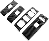 Vista 5 de Lirun 4 piezas de cubierta de panel de interruptor de ventana de puerta para Volvo XC40 2018-2020, aspecto de fibra de carbono