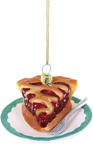 The Bridge Collection Adorno de rebanada de pastel de cerezo  Adornos para árbol de Navidad de postre  Adorno de pastel de cereza para panaderos,