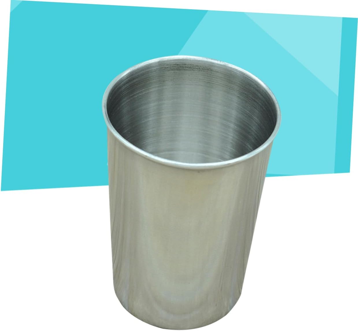 6pcs Stainless Steel Water Tumbler Cups Silver Bathroom Drinking Cups for Toothbrushes Beverages Juice and More Easy to Clean Multi-use Drinkware