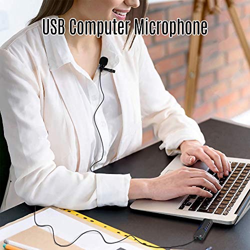 Honeytecs Microfone Cardióide Clip-on portátil Microfone de Lapela Computador USB Único Cabeça Plug