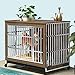 Stainless Steel Dog Cage Wooden Marble Finish - Indoor Kennel All Dog Breeds(Beige Marble,A)