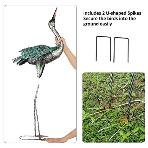 Shorayn Garden Crane Statues Outdoor Metal Yard Art Heron Statues And Sculptures,Set Of 2 #TOP6