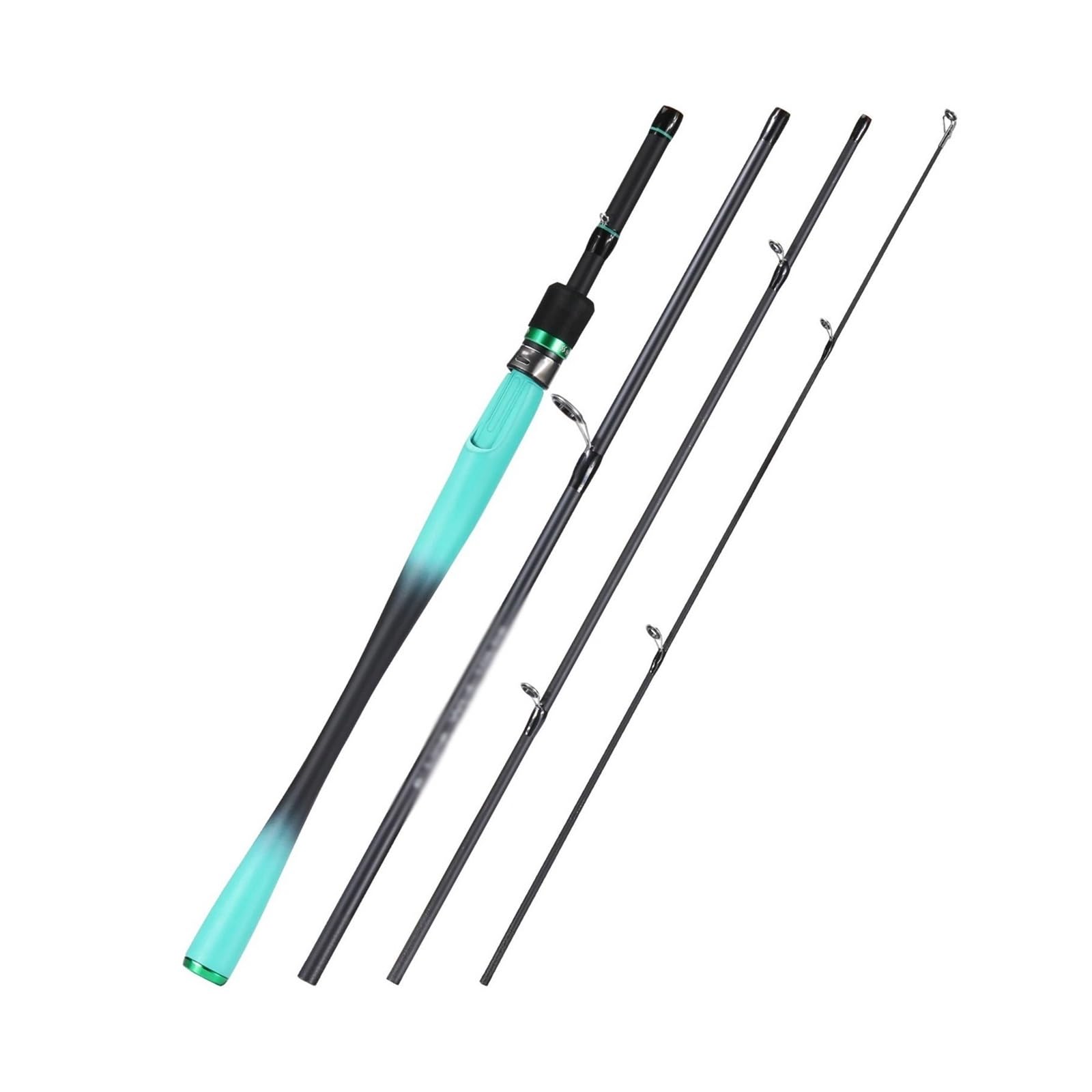 Canne à pêche à la carpe en carbone portable 1.8m 4 sections bleu