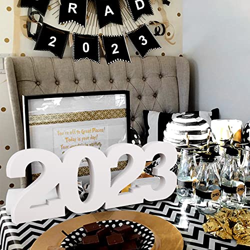 Ivenf Graduation Decorations, Large Numbers 2023 Table Sign, Free Standing 2023 Centerpieces For Graduate Photo Props, Graduation Party Supplies, New Years Holiday, Grad Decor, White #TOP5