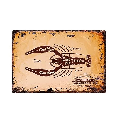 Butcher Chicken Shop Meat Cuts - Metal Tin Sign Retro Vintage Plaque