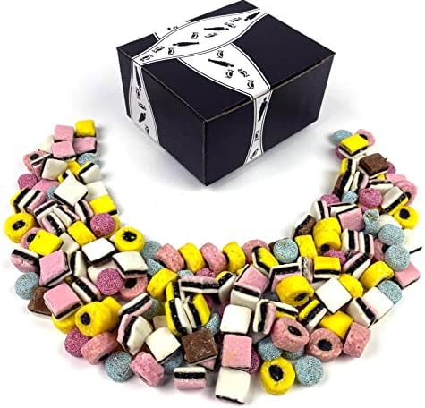 Cuckoo Luckoo Licorice Allsorts, 2 lb Bag in a BlackTie Box
