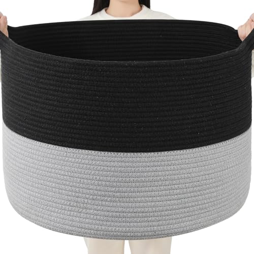 Foldable Laundry Hamper Basket with Collapsible Handle Cotton Rope Soft