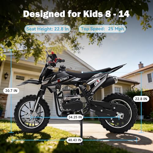 Image of 50cc Dirt Bike, 4 Stroke Gas Mini Bike for Kids 8-14