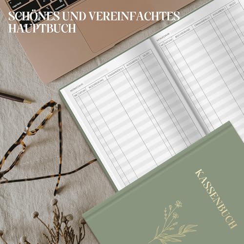 BIROYAL Kassenbuch A5-120 Seiten Haushaltsbuch, Budget Planner & Kassenbücher - Einnahmen Ausgaben Buch - Haushaltsbuch zum Eintragen - Kassenbuch Kleinunternehmer- Ausgaben Tracker Finanzplaner