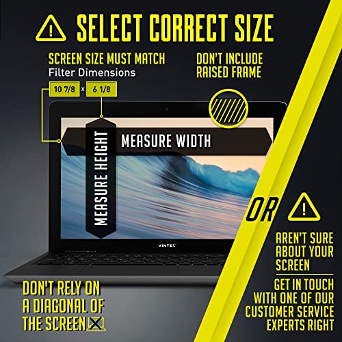 Vintez 12.5 Inch - 16:9 Aspect Ratio - Laptop Privacy Screen Filter For Widescreen Laptop - Anti-Glare - Anti-Scratch Protector Film For Data Confidentiality #TOP2