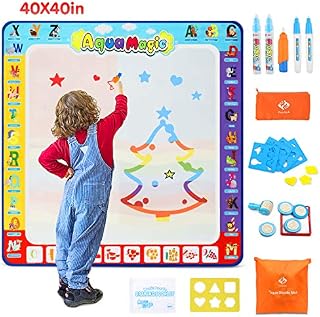 Fansteck Water Doodle Mat, Large Water Drawing Mat 40X40 inch, No Mess Aqua
