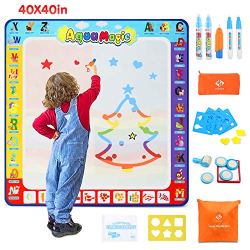 Fansteck Water Doodle Mat, Large Water Drawing Mat 40X40 inch, No Mess Aqua