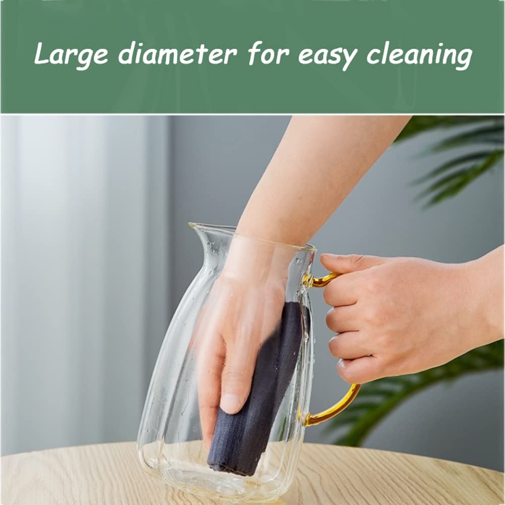 Nff Jarra De Cristal, Jarra De Agua De Cristal De 1,75 L con Tapa, Jarra De Cristal Resistente Al Calor Azul Degradado Apta For Zumo, Té, Leche, Café (Color : Gradient Blue)