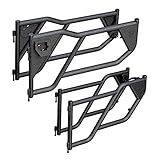 Tyger Auto TG-DR4J62758 Tubular Doors Compatible with 2018-2025 Jeep Wrangler JL 4-Doors (Not JK); 2020-2025 Gladiator JT | Textured Black | Mirror Mount | Front & Rear Door Set