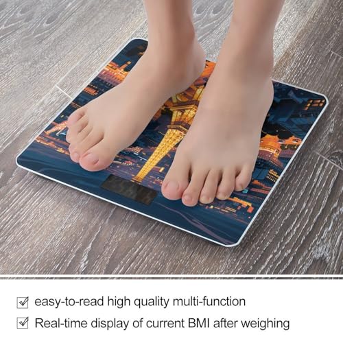Báscula de baño digital con pantalla LCD y plataforma de vidrio templado miniatura 5