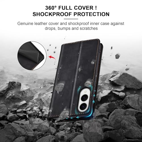 Image of Jasonyu Flip Wallet Case for Samsung Galaxy S25 Edge 5G,Black